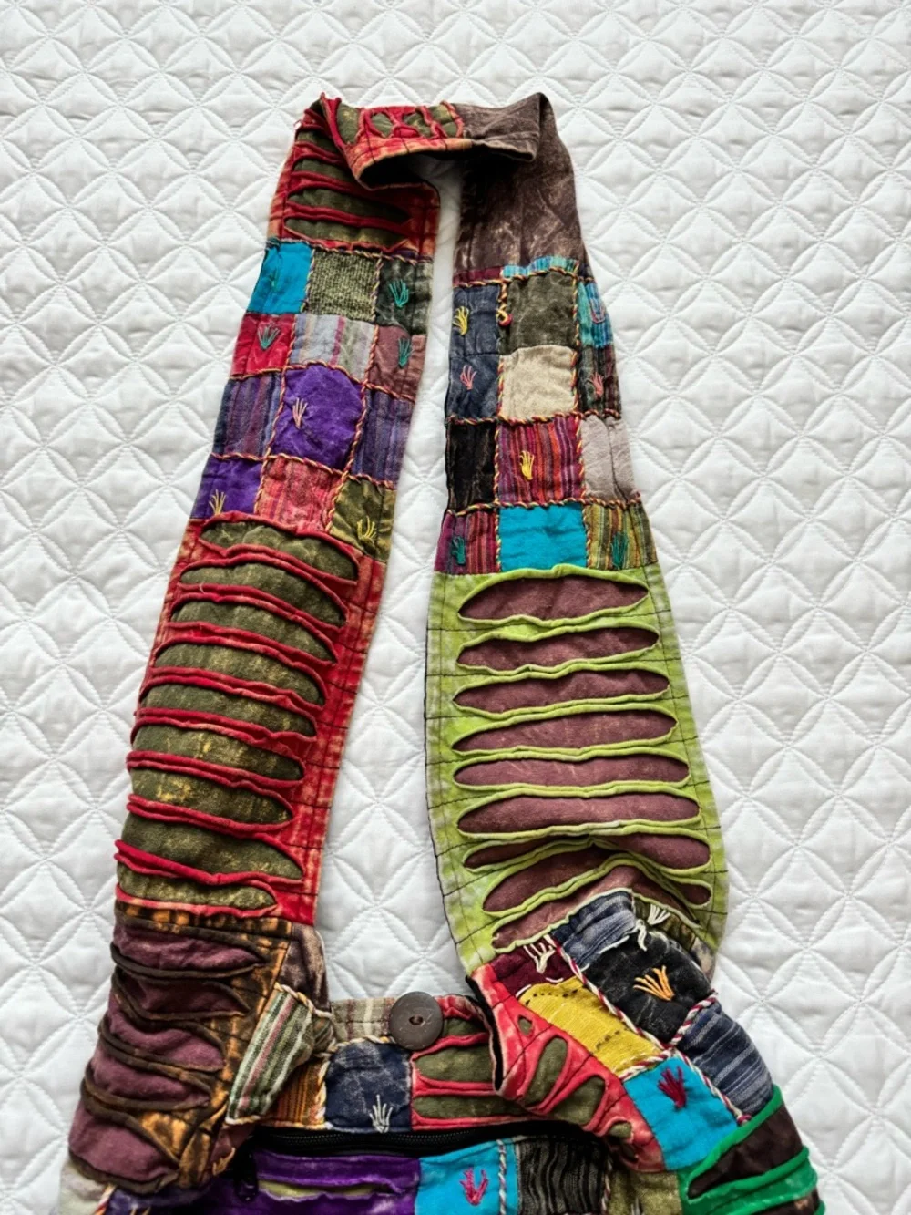 Multicolor Razor Cut Patchwork Hippie Boho Hobo Shoulder Bag Purse